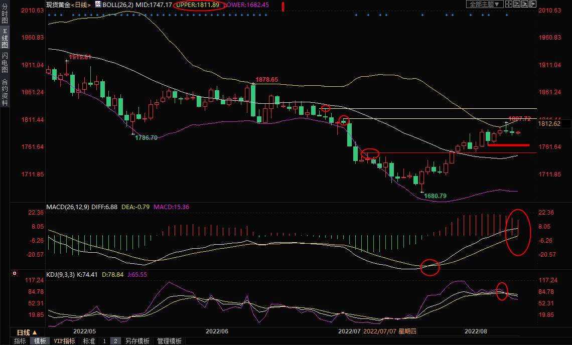 8月12日黄金交易策略：布林线轻微开口+MACD金叉，多头蓄势待发？